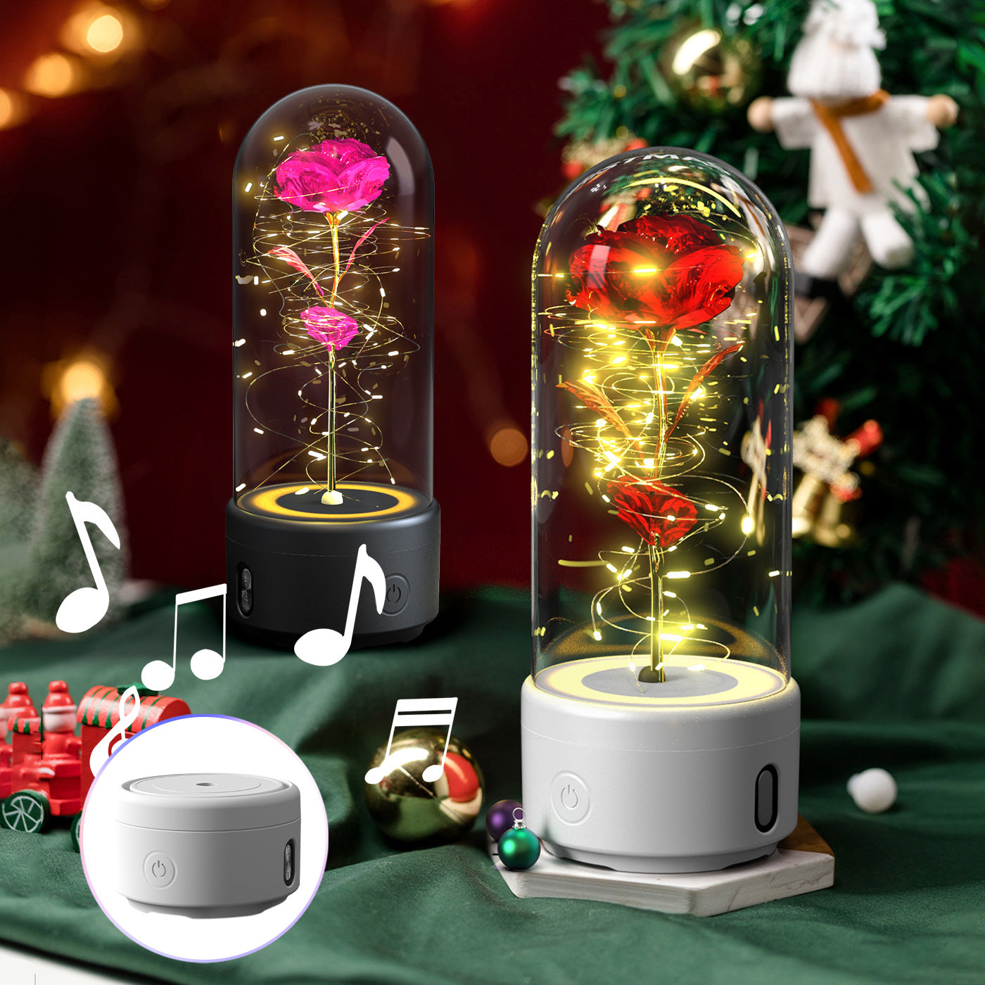 2-in-1 Rose LED Light & Bluetooth Speaker | Romantic Gift - GadgetNest Online Store