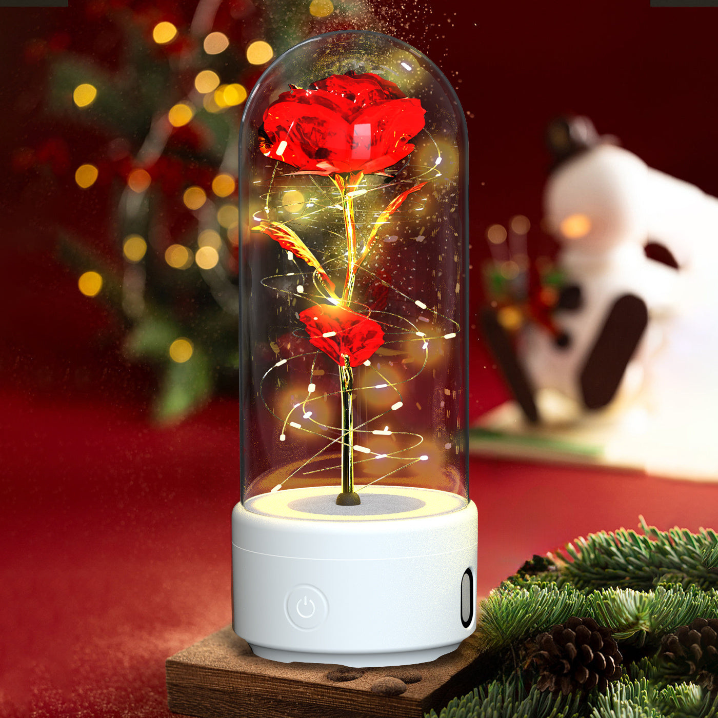 2-in-1 Rose LED Light & Bluetooth Speaker | Romantic Gift - GadgetNest Online Store