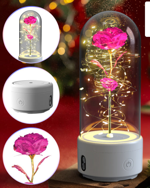 2-in-1 Rose LED Light & Bluetooth Speaker | Romantic Gift