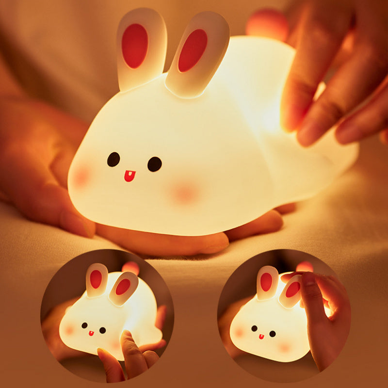 Cute LED Rabbit Night Light – Touch Sensor Silicone Lamp - GadgetNest Online Store