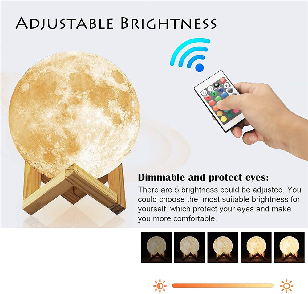 3D Moon Lamp – Rechargeable LED Night Light with Dimmable Timer - GadgetNest Online Store