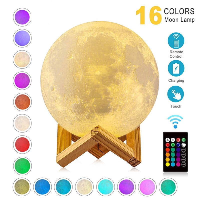 3D Moon Lamp – Rechargeable LED Night Light with Dimmable Timer - GadgetNest Online Store