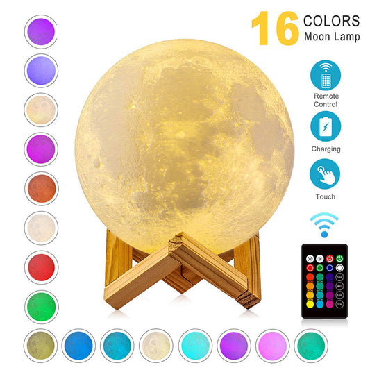 3D Moon Lamp – Rechargeable LED Night Light with Dimmable Timer - GadgetNest Online Store