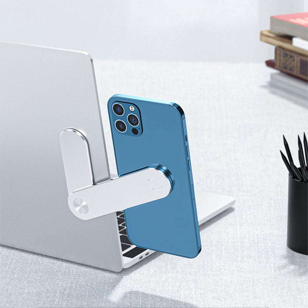 Adjustable Magnetic Laptop Phone Holder – Foldable Dual Screen Clip - GadgetNest Online Store